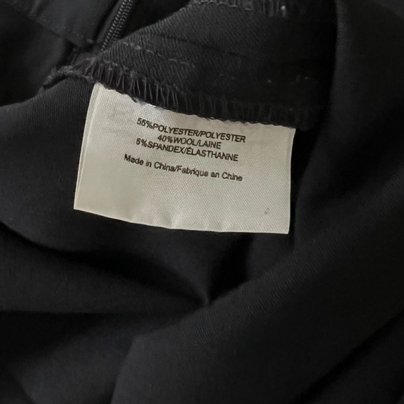 Tory Burch Navy Blue Wool Blend Wide Leg Cuffed Trousers Size 4 - Picture 7 of 11